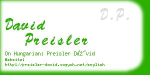 david preisler business card